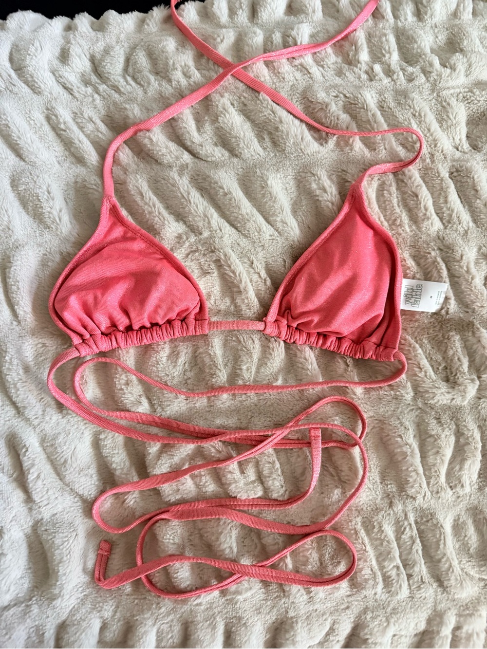 Women's Pink Triangle Wrap Bikini Top